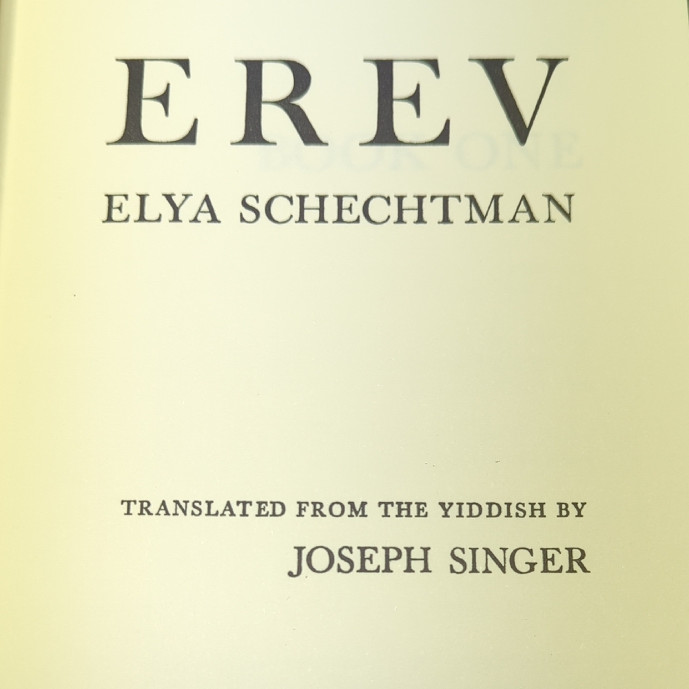 Erev By Elya Schechtman Vintage Hardcover Book Novel
